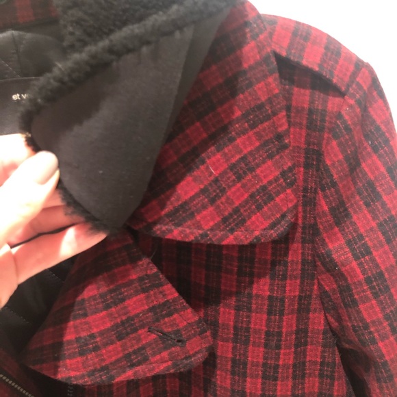 ET VOUS wool blend check jacket size M - Picture 3 of 6